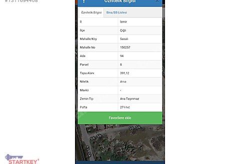 İZMİR ÇİĞLİ SASALIDA 391 m² SATILIK ARSA YATIRIM FIRSATI